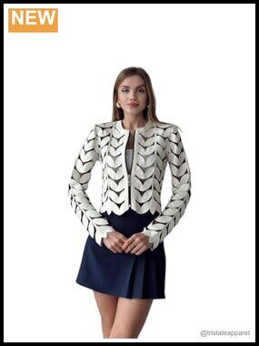 Genuine Lambskin Leather Jacket Long Sleeve Zip